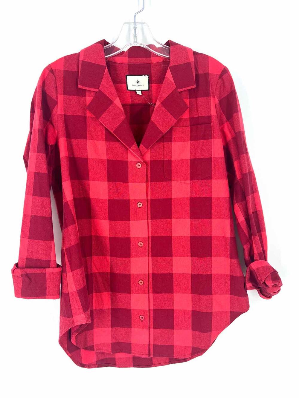Tuckernuck Size S Red Gingham Cotton Designer Blouse